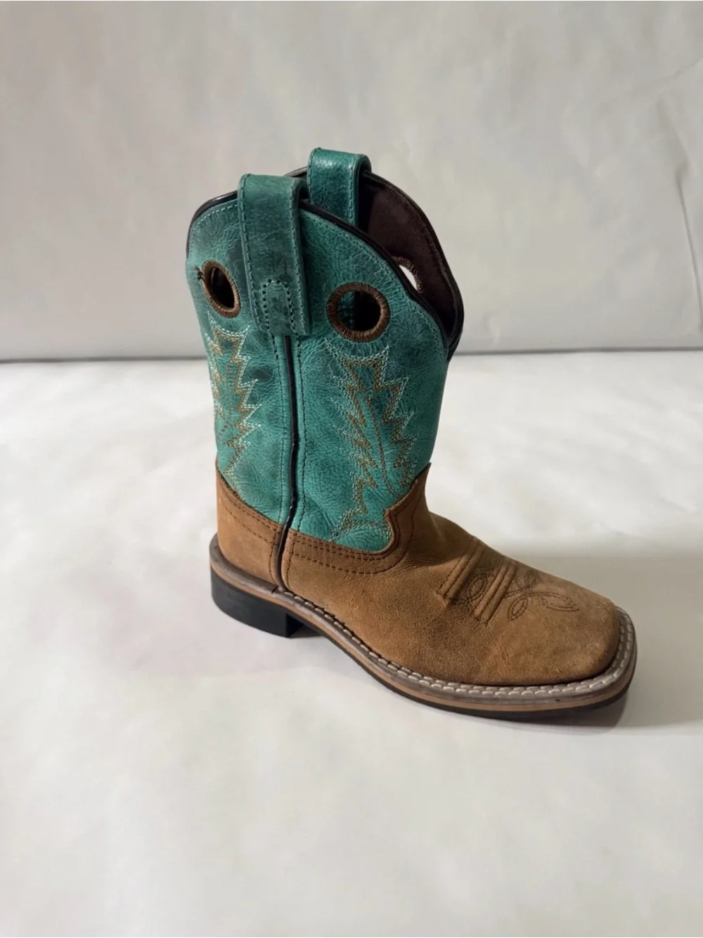 Smoky Mountain Boots Western Cowboy Boots Size 12R Brown and Turquoise